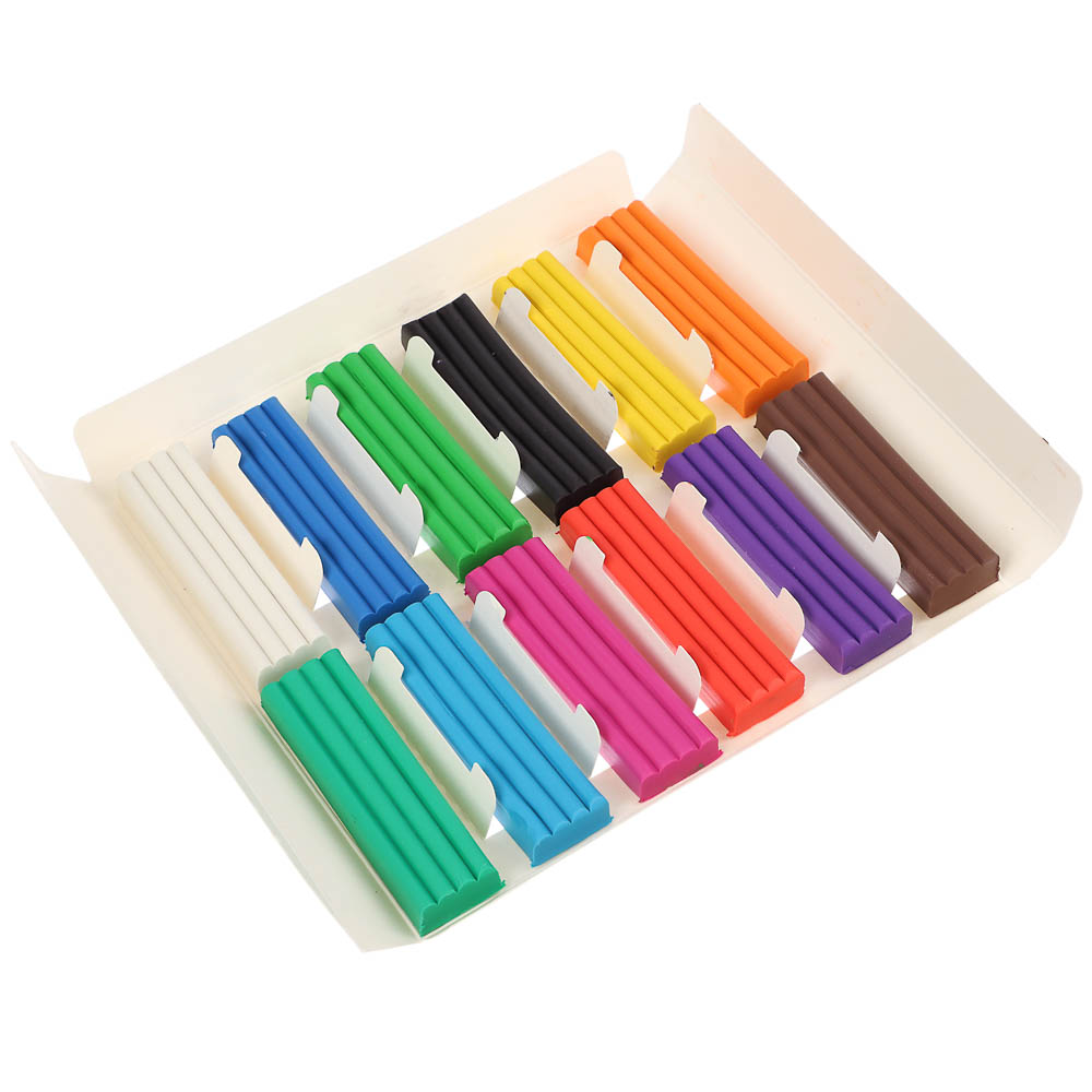 Пластилин 12цв. ClipStudio 240 грамм в картонном выдвижном пенале, арт.№ 583-253