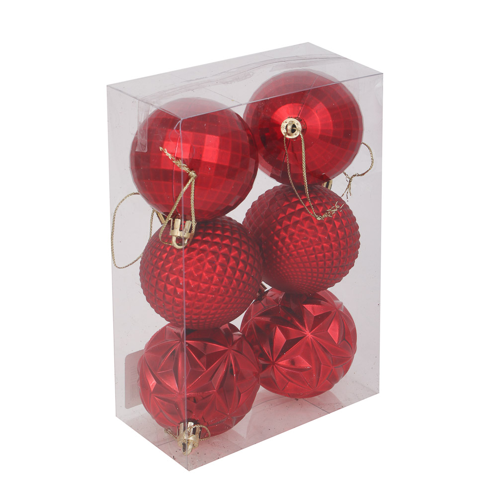 СНОУ БУМ Набор шаров 6 см, 6 шт, красный, 26-103, арт.№ 373-538