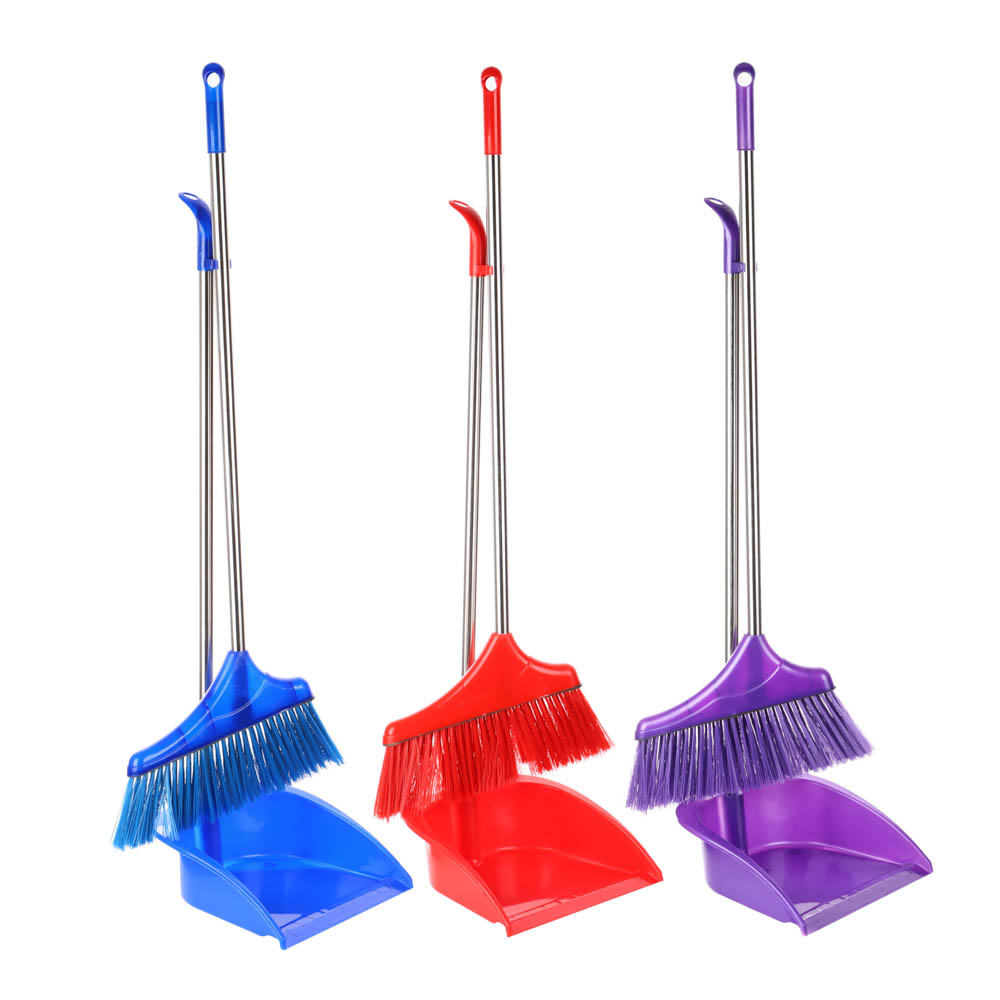 Набор для уборки с щеткой и совком тм VETTA, 78см, пластик, металл, арт.№ 445-289