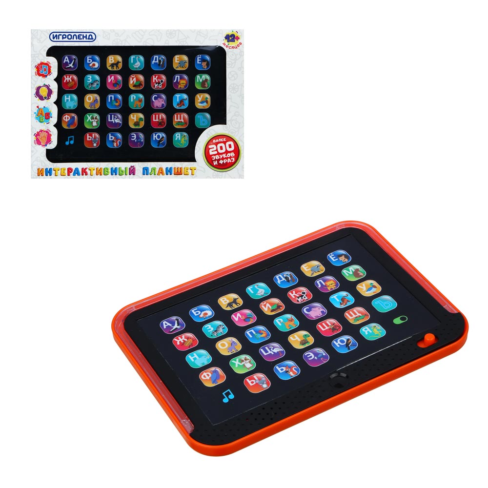 ИГРОЛЕНД Планшет, свет, звук, 3хААА, 21,5х16х2 см, арт.№ 272-748