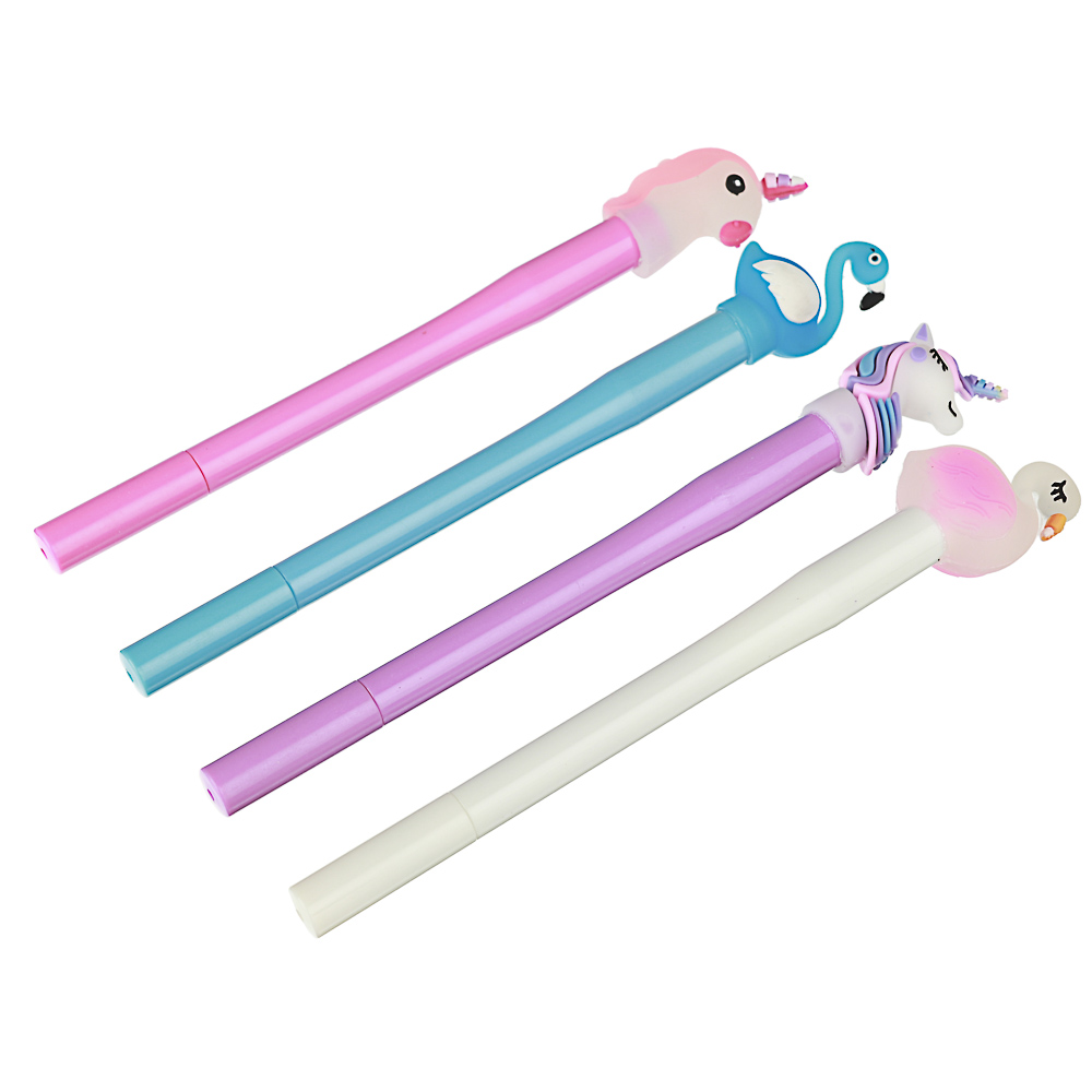 Ручка гелевая синяя, с объемной фигуркой и внутренней подсветкой, 16см, пластик, 4 дизайна, арт.№ 622-020