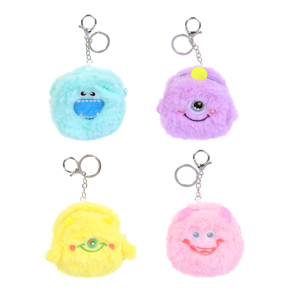 ЮL Сумочка для мелочей пушистый монстрик, полиэстер, 9х4см, 4 дизайна, КЖ24-69, арт.№ 337-212