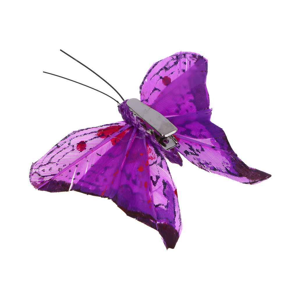 INBLOOM Бабочка декоративная Экзотическая на прищепке 8см, арт.№ 153-182