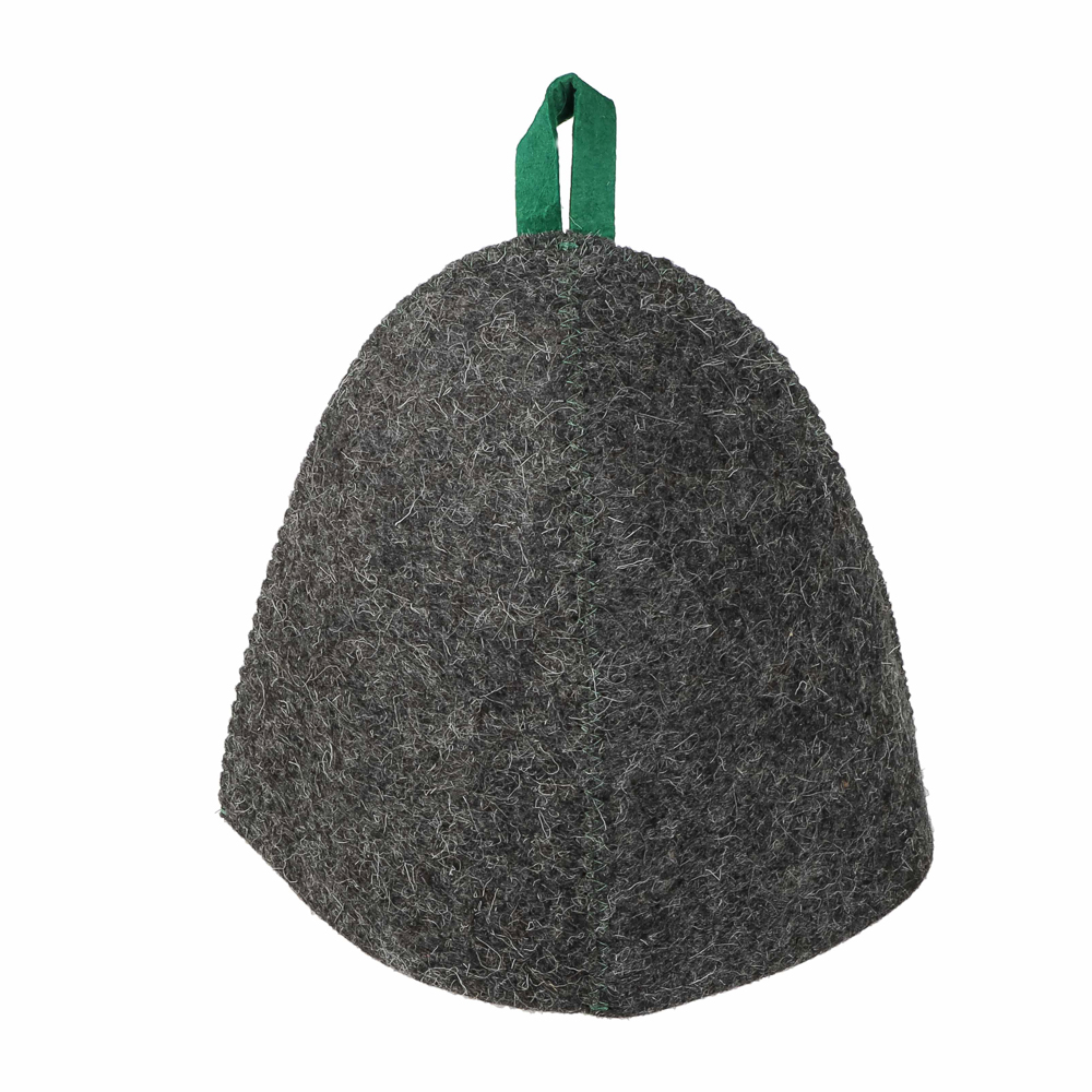 Набор банный ЭКОНОМ 3 предмета (шапка, коврик, рукавица) в пакете, войлок белый/серый, арт.№ 364-270