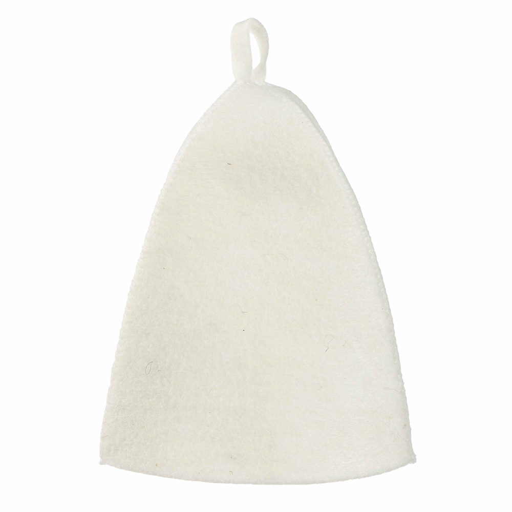 Набор банный ЭКОНОМ 2 предмета без вышивки (рукавица, шапка) в пакете, войлок белый/серый, арт.№ 364-271