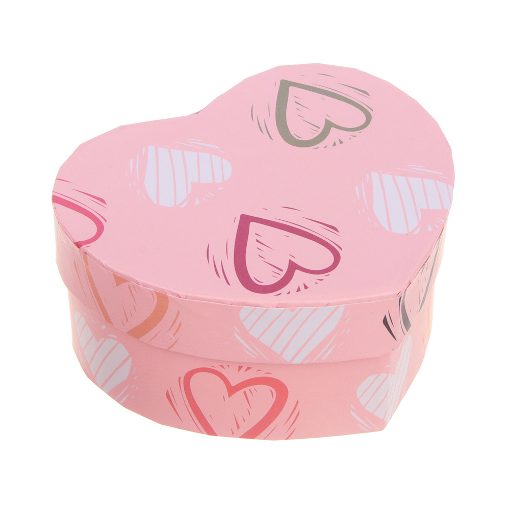 Коробка подарочная, в форме сердца, бумага, 11x9,8x5,2 см, 6 дизайнов, арт.№ 207-011