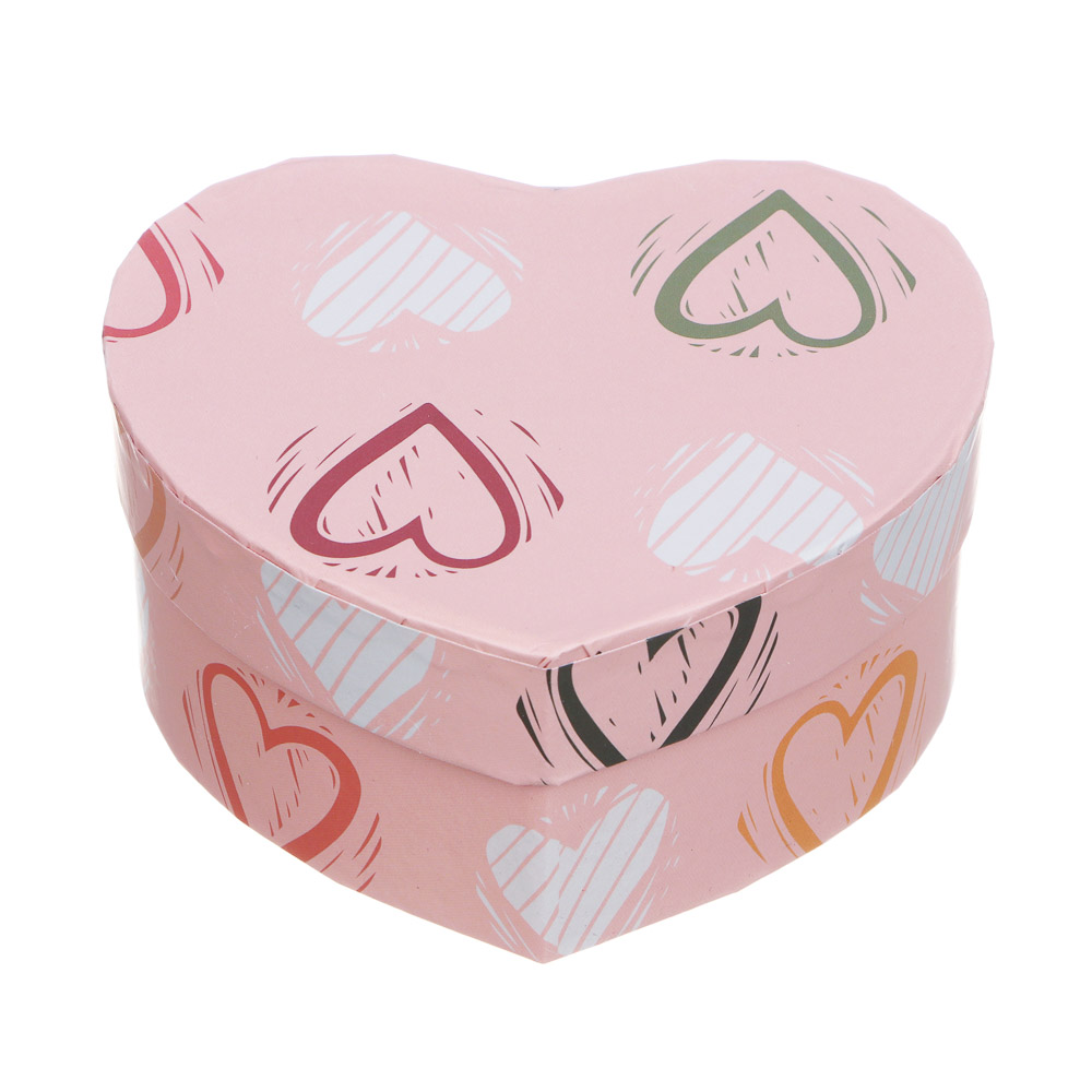 Коробка подарочная, в форме сердца, бумага, 11x9,8x5,2 см, 6 дизайнов, арт.№ 207-011
