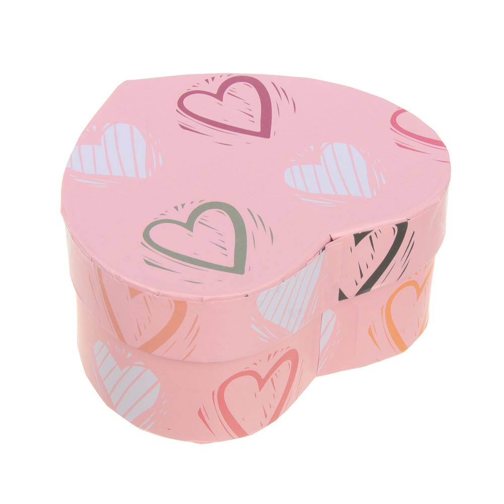 Коробка подарочная, в форме сердца, бумага, 11x9,8x5,2 см, 6 дизайнов, арт.№ 207-011