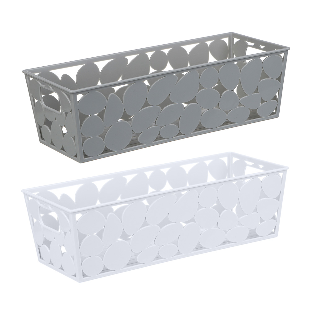 Корзинка для хранения тм VETTA, пластик, 25,5x10x7,5см, 2 цвета, арт.№ 414-178