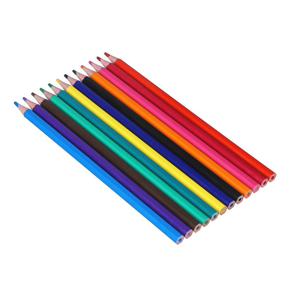 Энджин Сити Карандаши 12 цветов шестигранные заточенные, улучшенное письмо, пластик, в карт.коробке, арт.№ 228-171