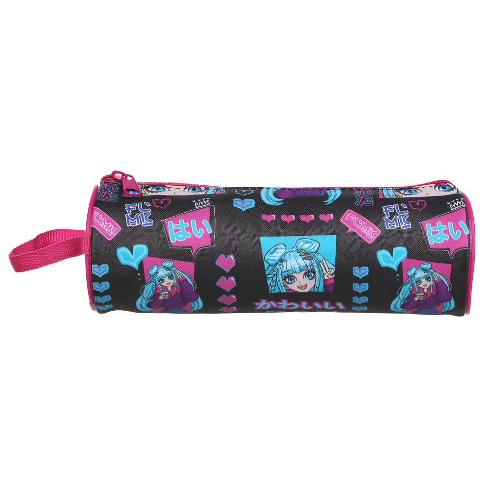 Аниме Пенал мягкий круглый, 21,5х8х8см, ПВХ, с ручкой, с антисминаемым вкладышем, арт.№ 238-010