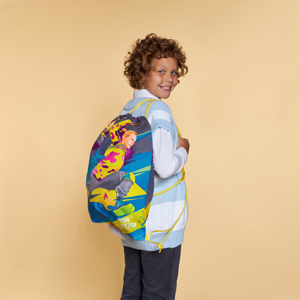 BY Русские Супергерои Мешок для обуви, 39х47см, сверхплотный п/э, 2-сторонняя печать "Конек", арт.№ 233-015