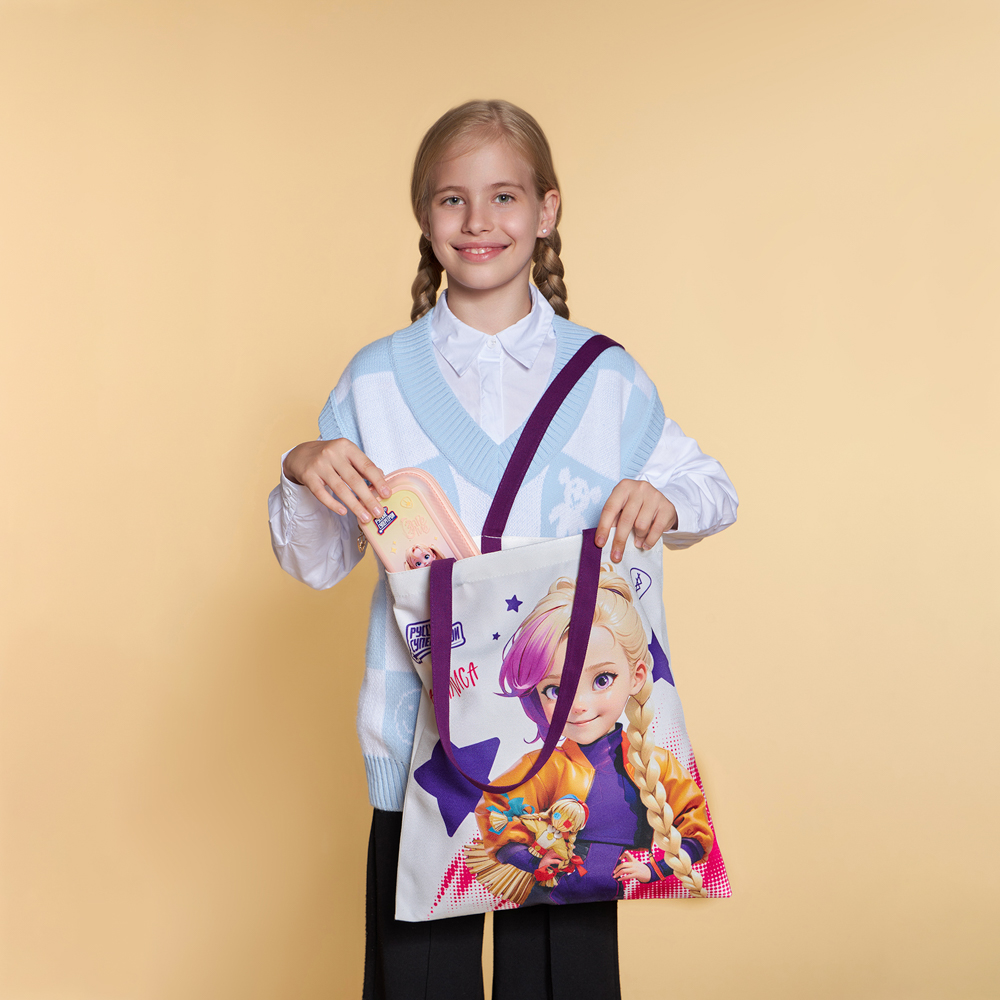 BY Русские Супергерои Сумка-шоппер, 38x42см, ручки 58 см, ПЭ под ткань, "Василиса джуниор", арт.№ 090-129