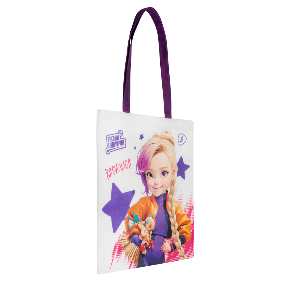 BY Русские Супергерои Сумка-шоппер, 38x42см, ручки 58 см, ПЭ под ткань, "Василиса джуниор", арт.№ 090-129