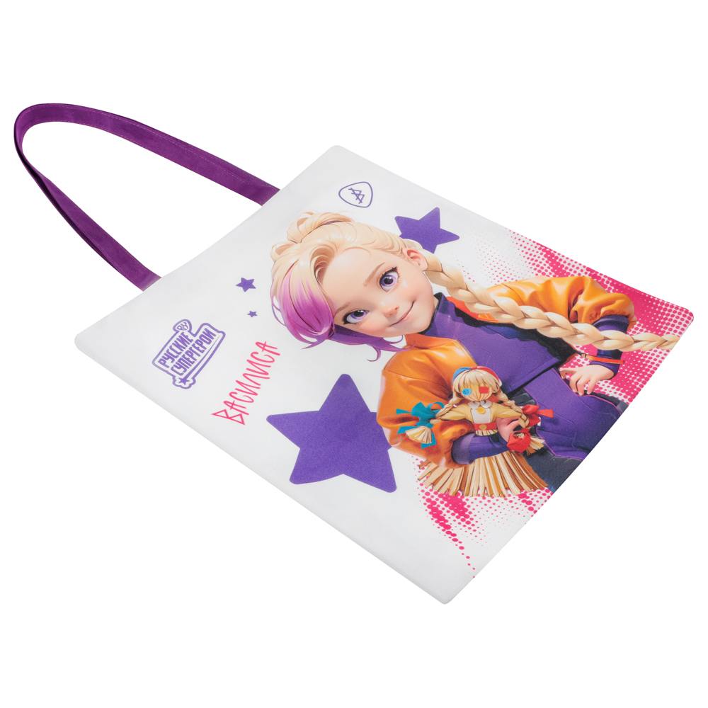 BY Русские Супергерои Сумка-шоппер, 38x42см, ручки 58 см, ПЭ под ткань, "Василиса джуниор", арт.№ 090-129