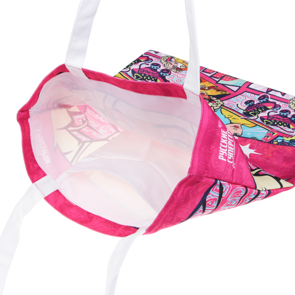 BY Русские Супергерои Сумка-шоппер, 38x42см, 2хсторонняя, ручки 58 см, ПЭ под ткань "Заря фэшн", арт.№ 090-130