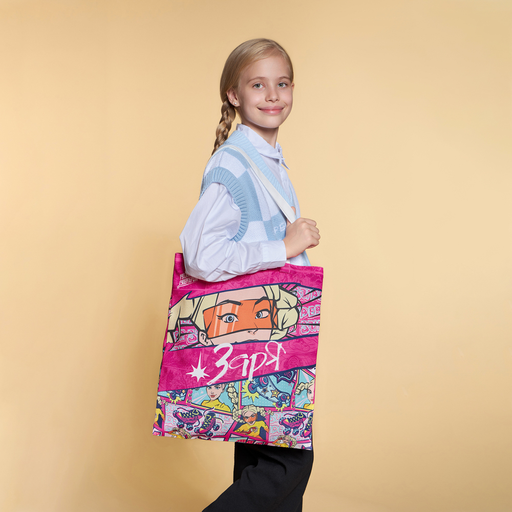 BY Русские Супергерои Сумка-шоппер, 38x42см, 2хсторонняя, ручки 58 см, ПЭ под ткань "Заря фэшн", арт.№ 090-130