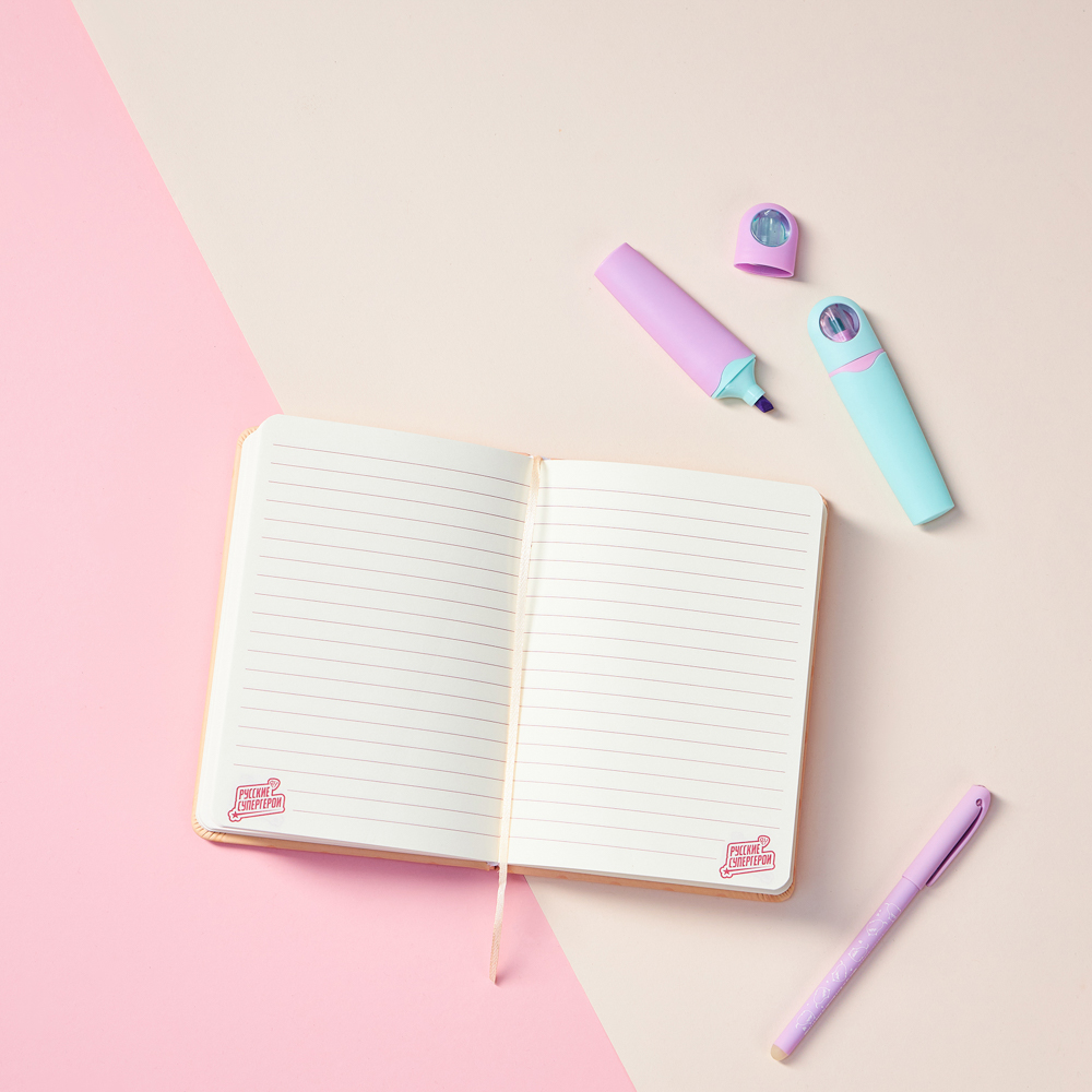 Записная книжка 96 листов 17,8х13 см "Кавай" BY Русские Супергерои, обложка-мялка, объемные элементы, арт.№ 557-081