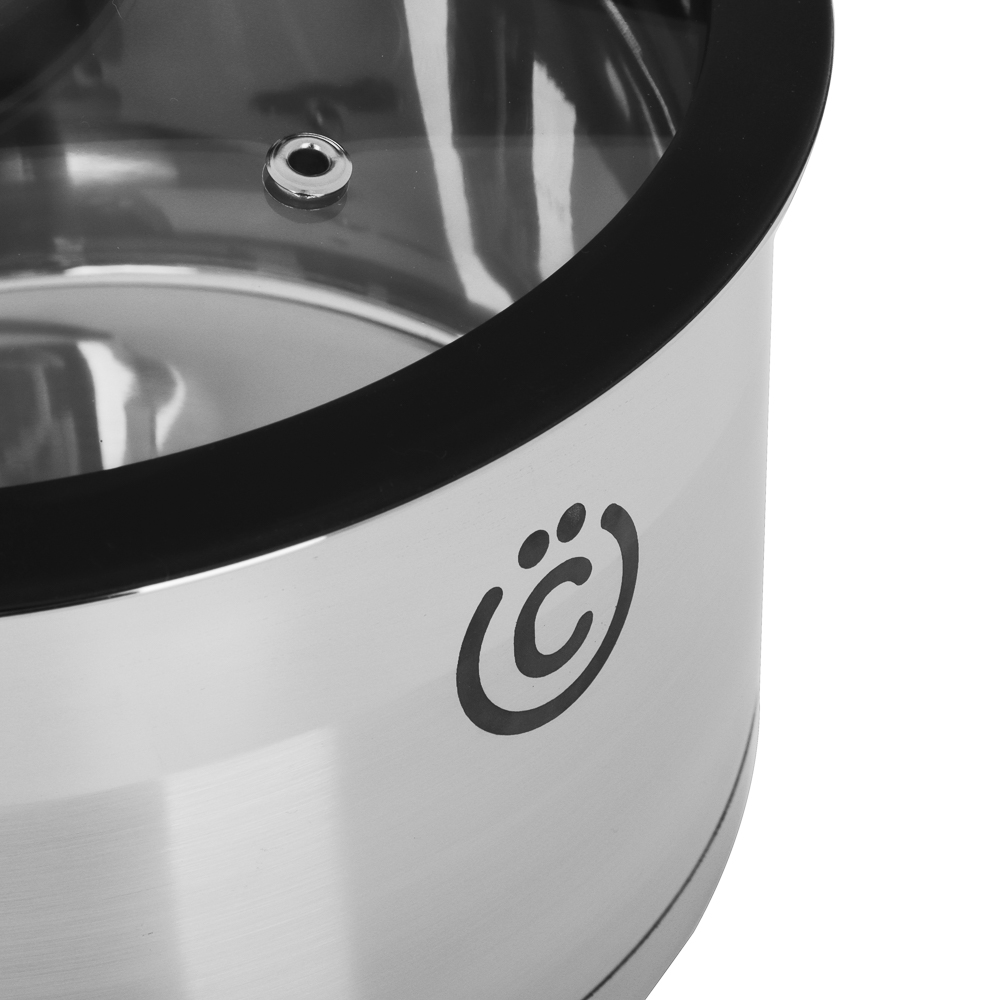 ВСЁГАЗИН Джела Кастрюля 20х11см 3,2л, со стекл. крышкой, индукция, нерж. сталь, арт.№ 822-233