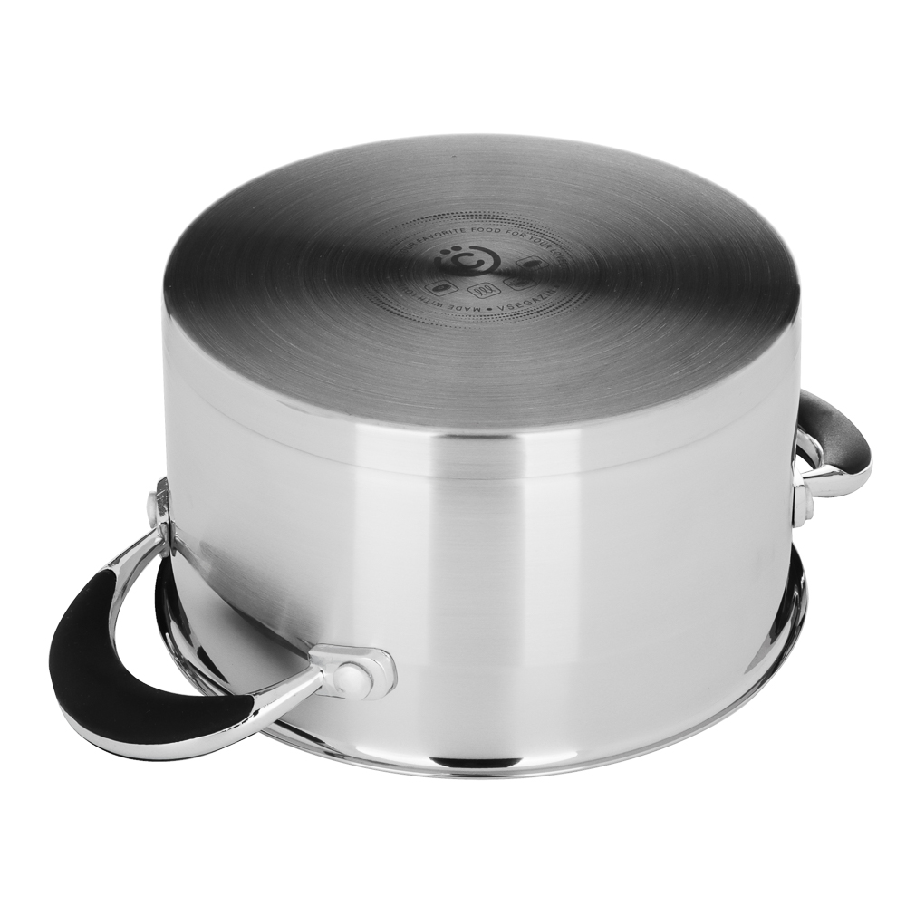 ВСЁГАЗИН Джела Кастрюля 20х11см 3,2л, со стекл. крышкой, индукция, нерж. сталь, арт.№ 822-233