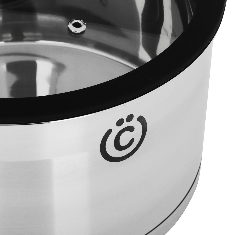 ВСЁГАЗИН Джела Кастрюля 22х12см 4,3л, со стекл. крышкой, индукция, нерж. сталь, арт.№ 822-234