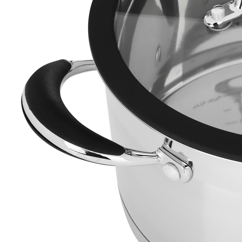 ВСЁГАЗИН Джела Кастрюля 22х12см 4,3л, со стекл. крышкой, индукция, нерж. сталь, арт.№ 822-234