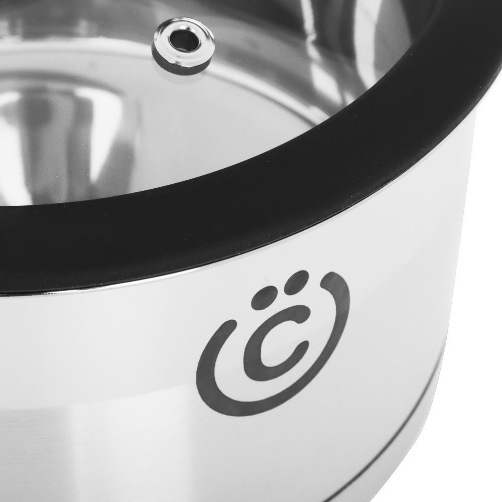 ВСЁГАЗИН Джела Ковш 16х9см 1,6л, со стекл. крышкой, индукция, нерж. сталь, арт.№ 822-236