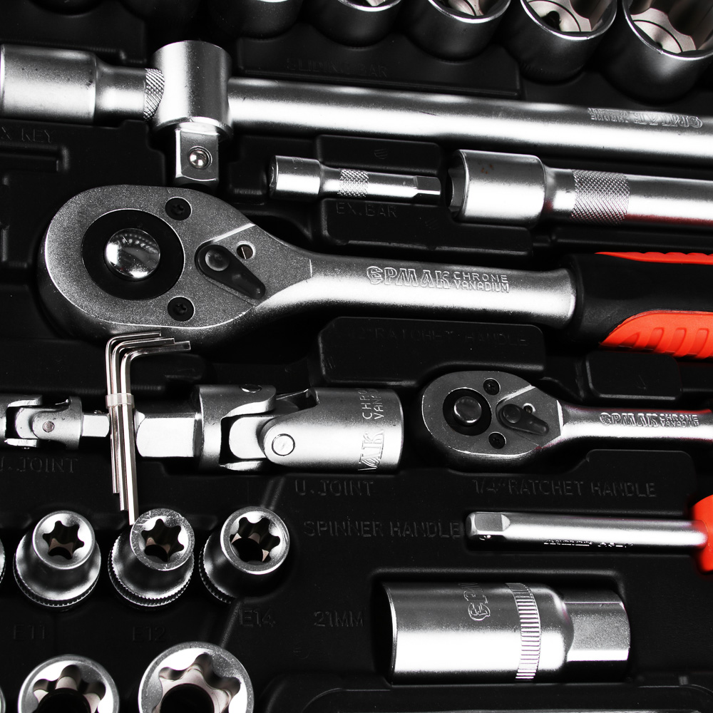 ЕРМАК Набор профессионального инструмента, 108 предм., 1/4"+1/2", арт.№ 736-100