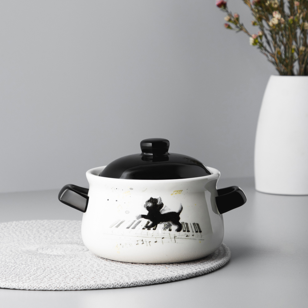 MILLIMI Котейка Горшочек для запекания, 500мл, 17х12х10,5см, керамика, арт.№ 824-123