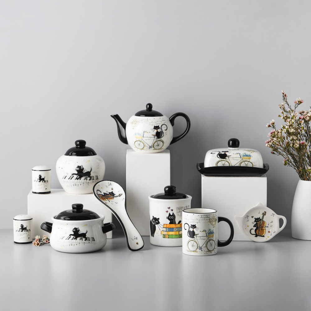 MILLIMI Котейка Горшочек для запекания, 500мл, 17х12х10,5см, керамика, арт.№ 824-123