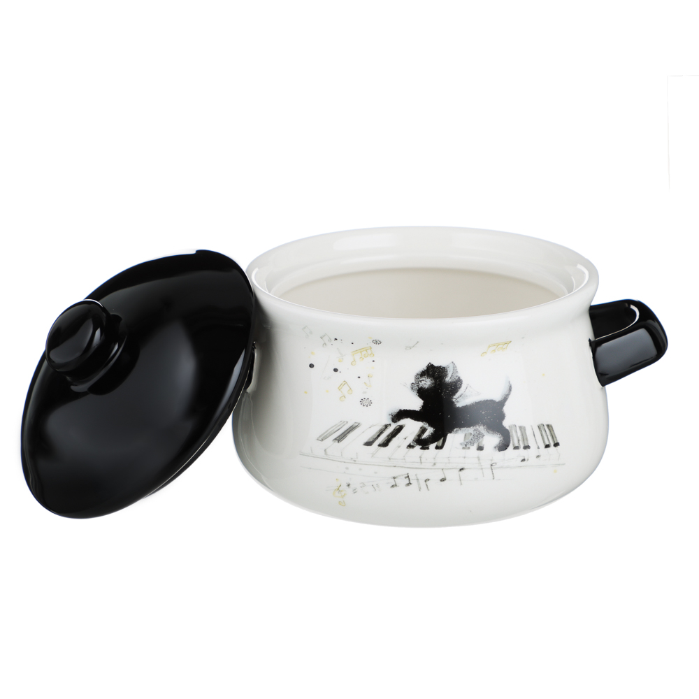 MILLIMI Котейка Горшочек для запекания, 500мл, 17х12х10,5см, керамика, арт.№ 824-123