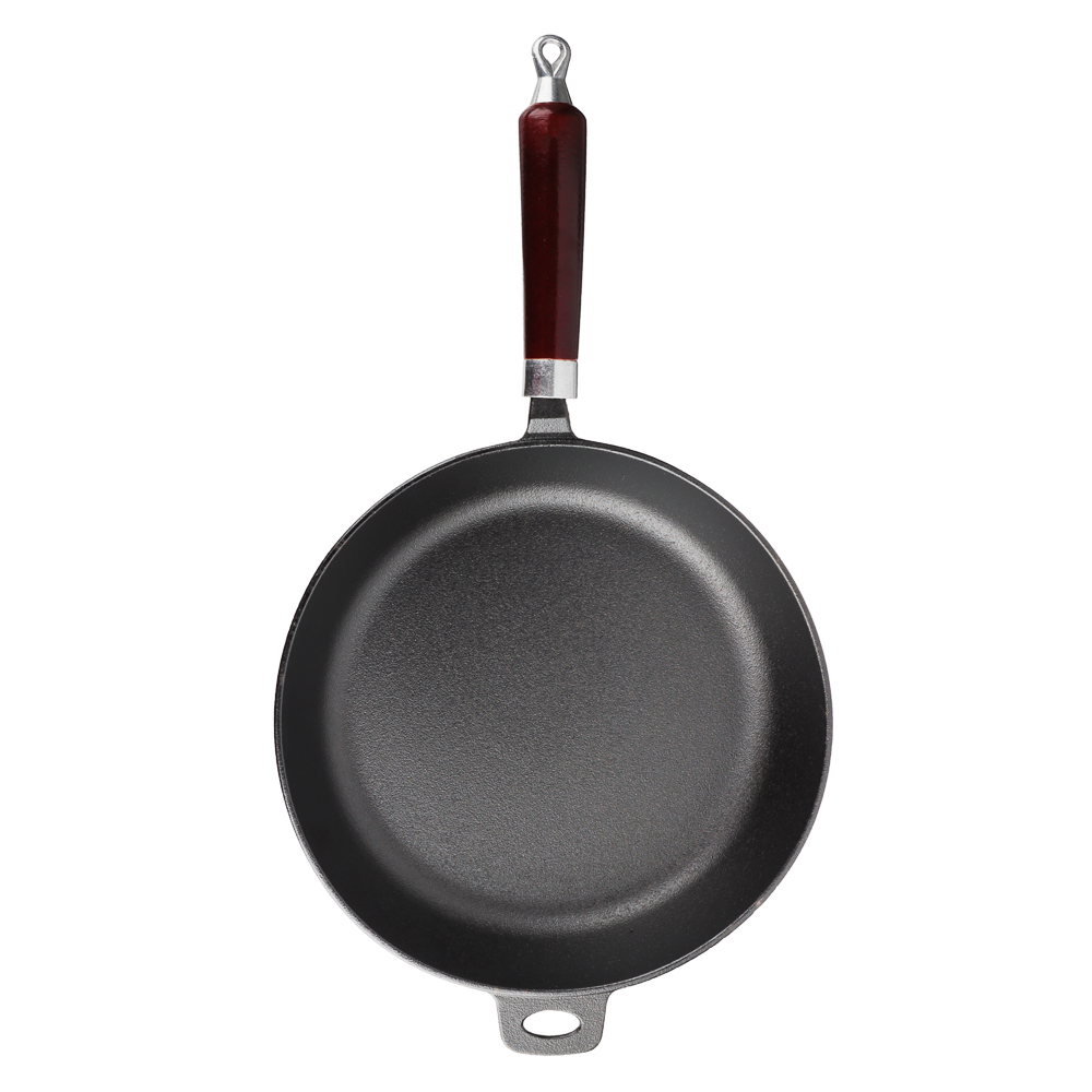VETTA Сковорода чугун, d24х5см, деревянная ручка, индукция, арт.№ 808-006