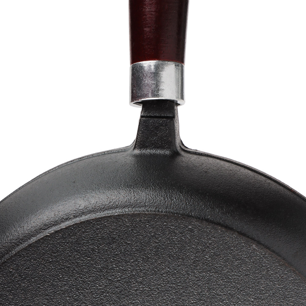 VETTA Сковорода чугун, d24х5см, деревянная ручка, индукция, арт.№ 808-006