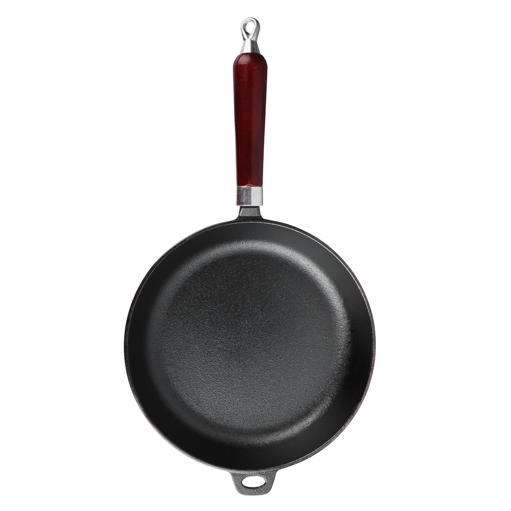 VETTA Сковорода чугун, d26х5,5см, деревянная ручка, индукция, арт.№ 808-007