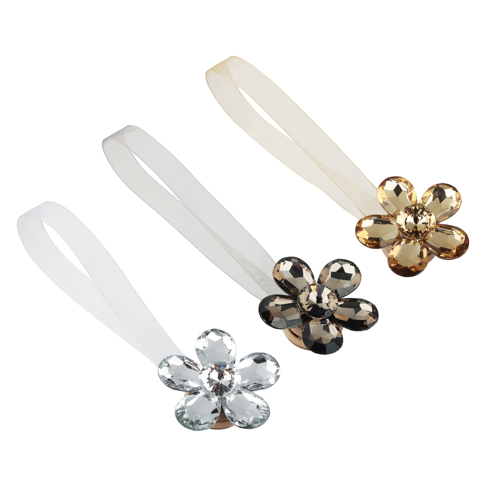 PROVANCE Подхват для штор магнитный 1-сторонний, пластик, "Цветок", d=5см, 3 цвета, арт.№ 491-432