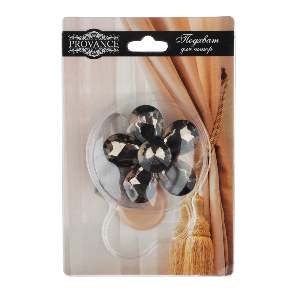 PROVANCE Подхват для штор магнитный 1-сторонний, пластик, "Цветок", d=5см, 3 цвета, арт.№ 491-432