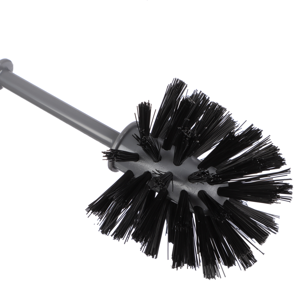 Комплект WC "Мини", ёрш + подставка, пластик, серый, щетина чёрная, арт.№ 463-433