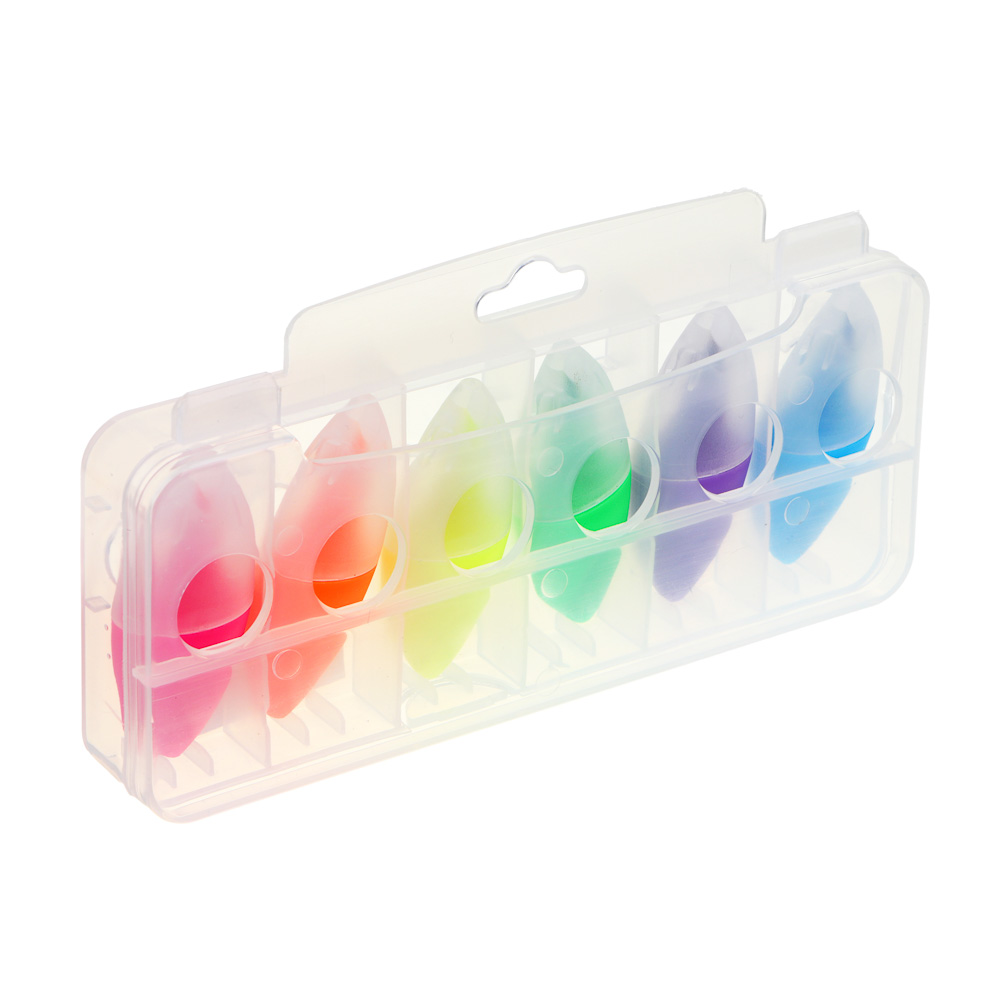 Набор маркеров-выделителей, 6 неоновых цветов, длина маркера 5,8 см., пластиковый пенал, арт.№ 613-081