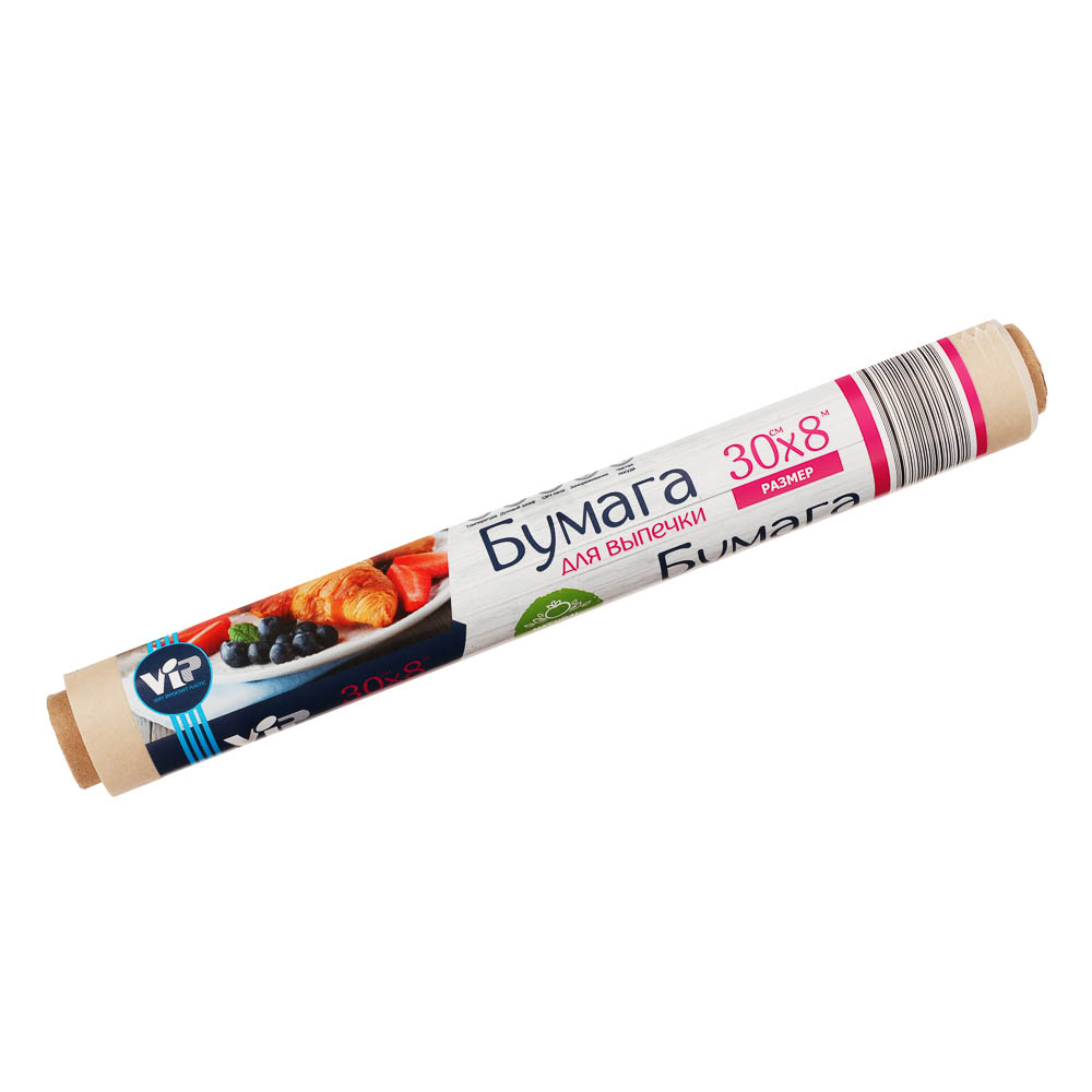 Бумага для выпечки и хранения, тм VIP, 30 см*8м (подпергамент 45 гр/м2) флоупак, арт.№ 438-283