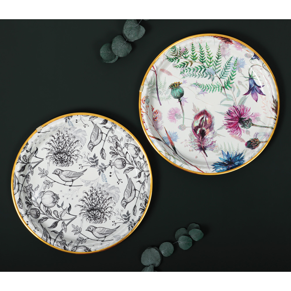 Поднос круглый Бергамо, 27,5х2см, полипропилен, 2 дизайна, арт.№ 862-427