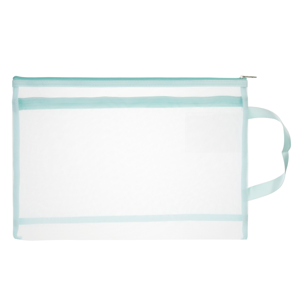 Папка для тетрадей А4 с ручкой, 34х24,5см, "Ничего Лишнего", сетчатая ткань, 2 отделения, 3 цвета, арт.№ 532-091