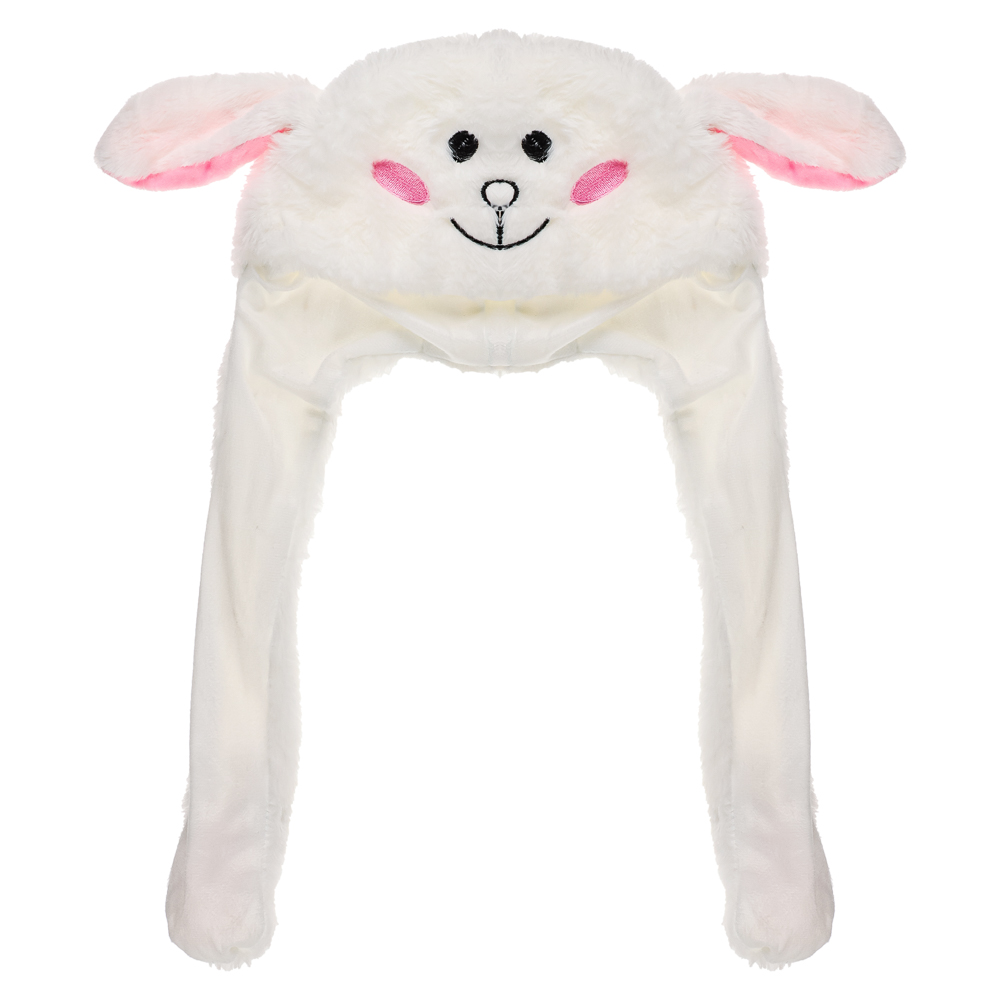 МЕШОК ПОДАРКОВ Шапка "Ушки-попрыгушки", свет, полиэстер, 60см, 10 дизайнов, арт.№ 254-283