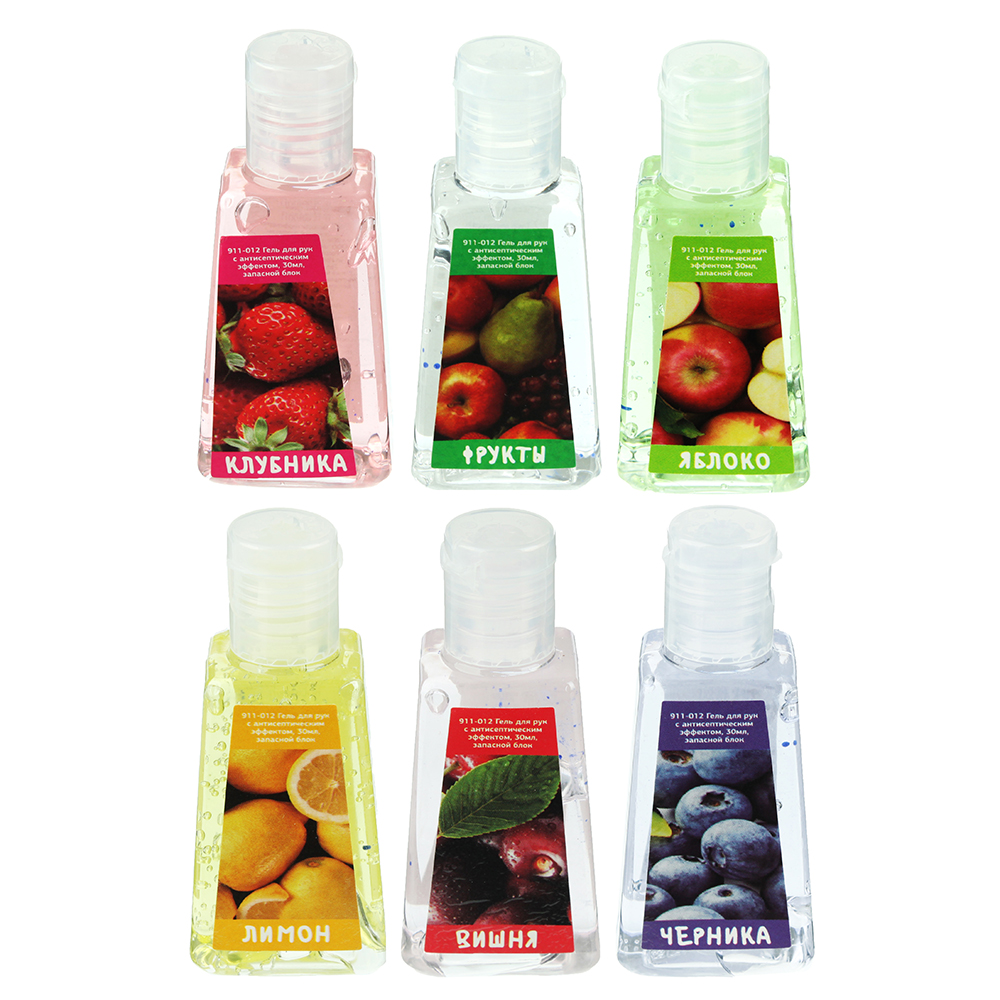 Гель для рук с антисептическим эффектом, 30мл, запасной блок, 6 ароматов, арт.№ 911-012