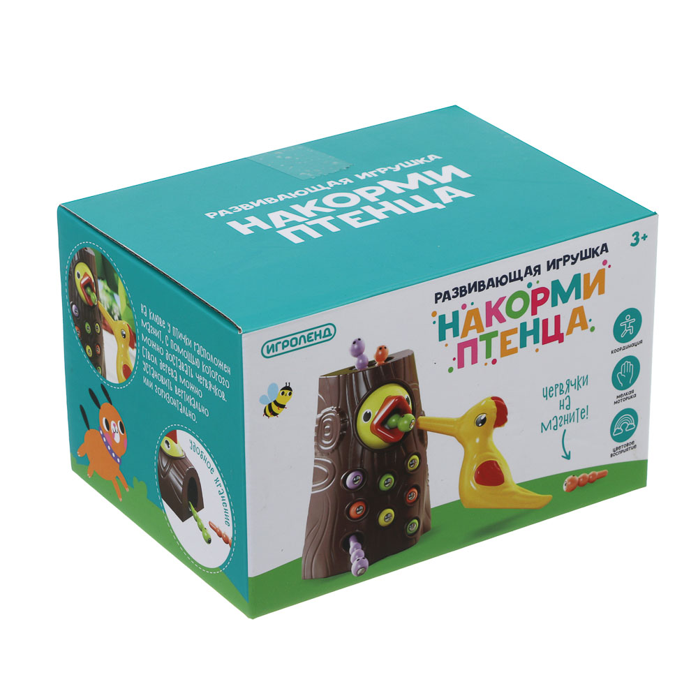 ИГРОЛЕНД Развивающая игрушка "Накорми птенца", PP, магнит, 13,4х10х10,5см, арт.№ 270-060