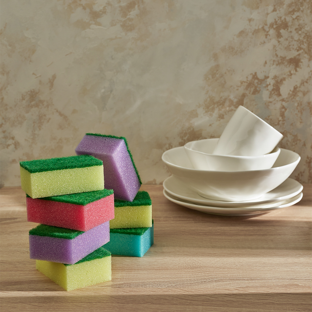 VETTA Набор губок для мытья посуды "Эконом" 5+2 шт, 9х6х3,5см, арт.№ 441-086