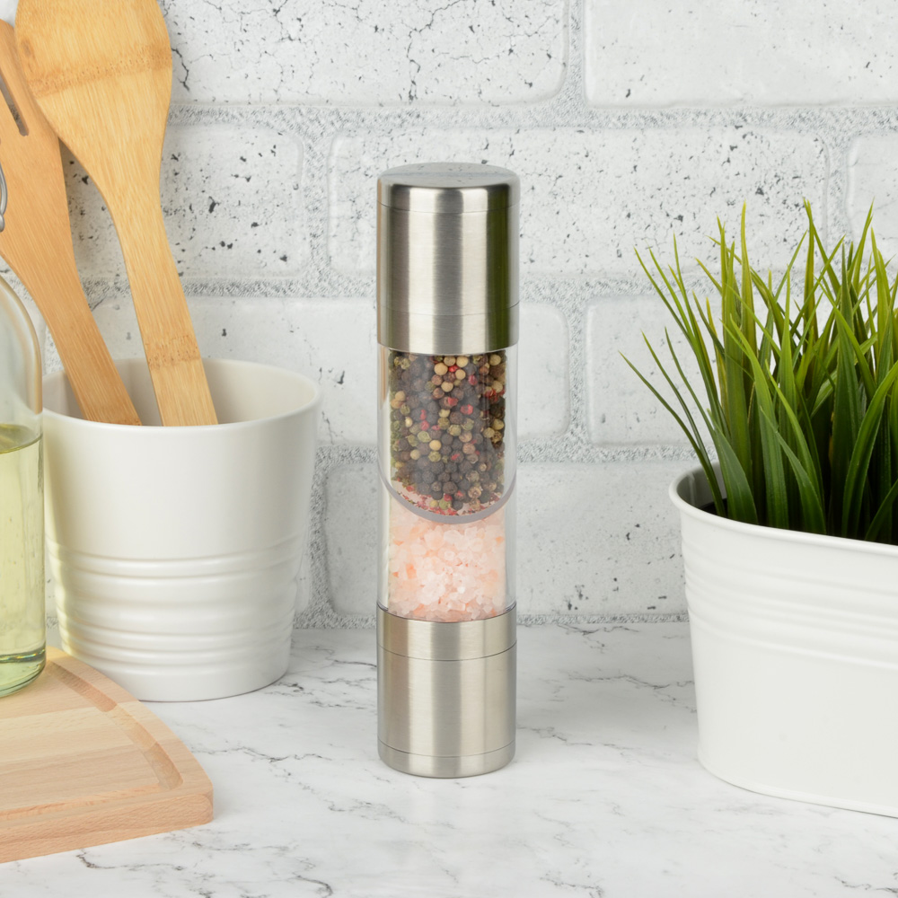 SATOSHI Мельница для специй, 2 в 1, два независимых механизма, 22см, сталь/акрил, арт.№ 827-088