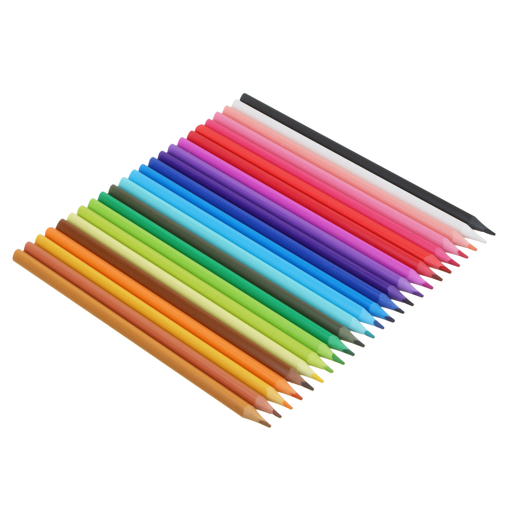 Супер-Кот Карандаши 24 цвета, 3х-гранные, прокрас в массе, яркий грифель, пл.бокс с печатью, "Кор", арт.№ 811-010