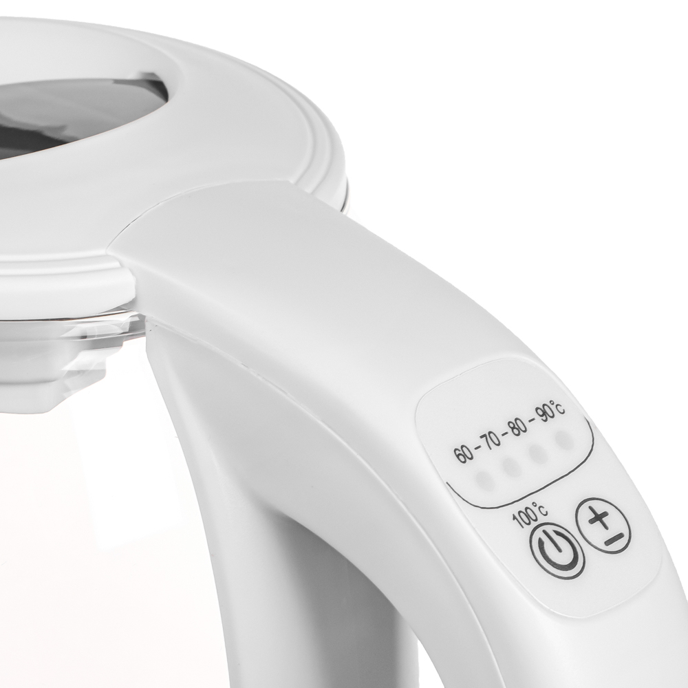 LEBEN Чайник электрический 1,7л, 1850Вт, скрытый нагр.элемент, автооткл., стекло, поддержание темпер, арт.№ 291-064