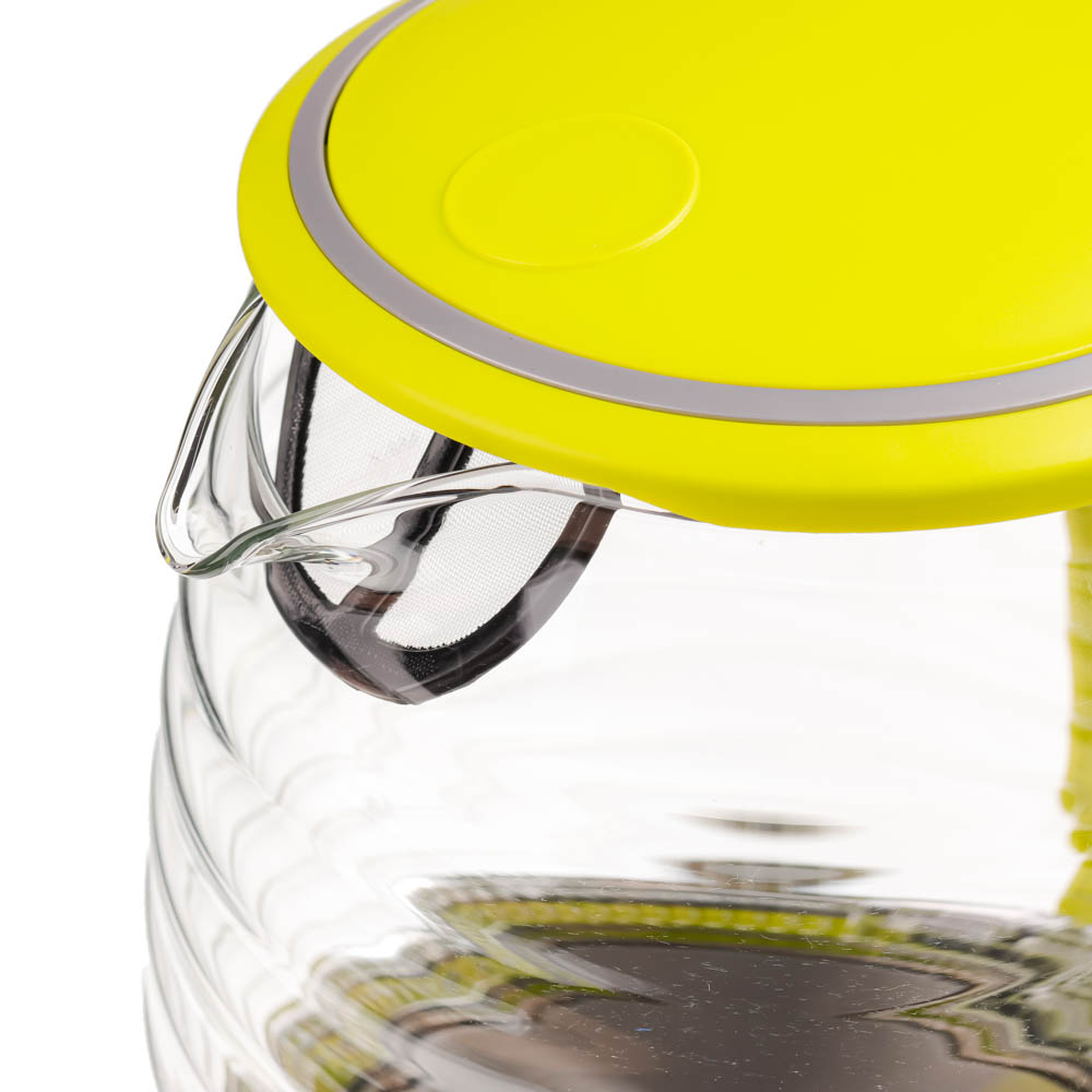 LEBEN Чайник электрический 1,7л, 1850Вт, скрытый нагр.элемент, стекло, рифлёное стекло, арт.№ 475-133