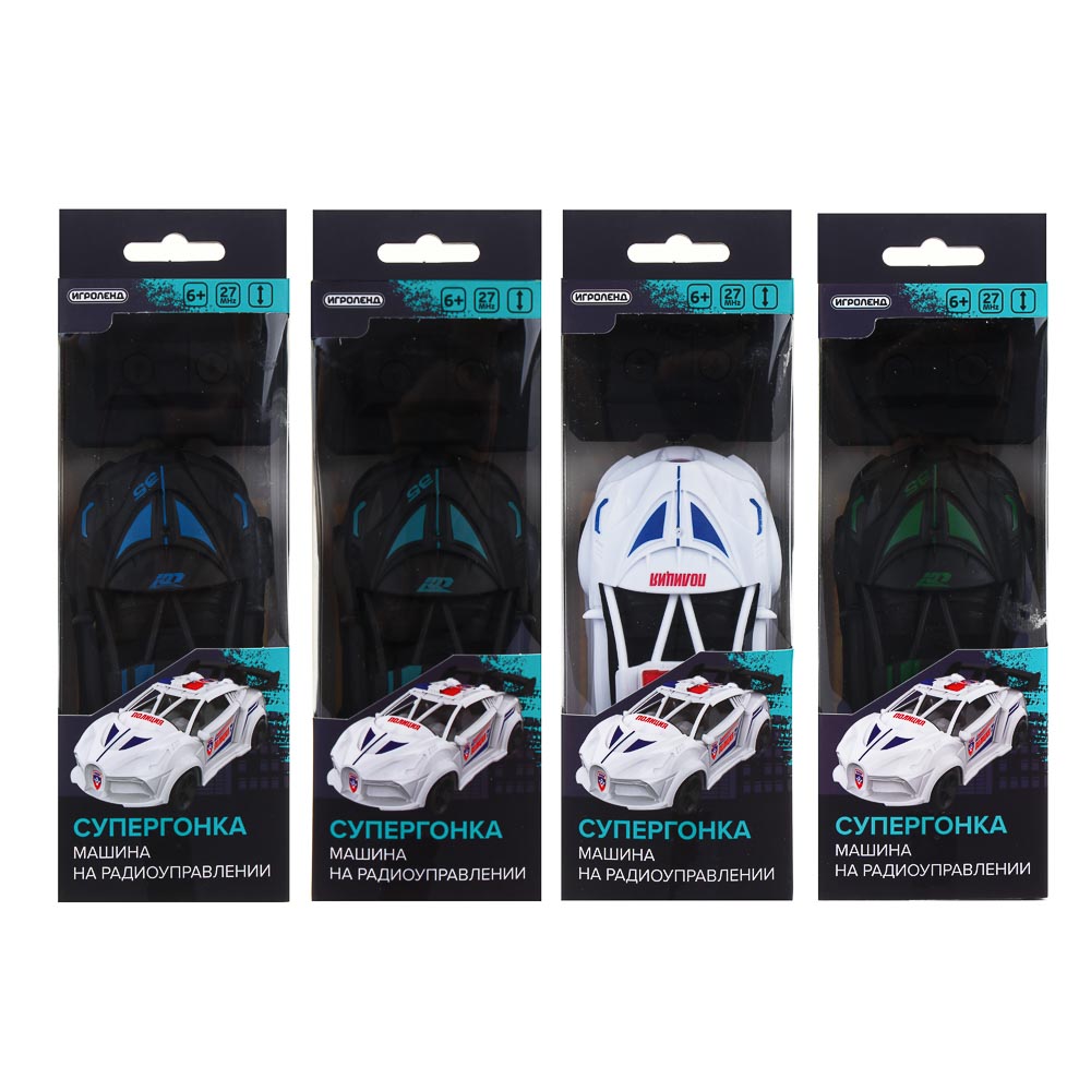 ИГРОЛЕНД Машина "Супергонка" на радиоуправлении, 2-канальный пульт, PP, 4хАА, 7,3x4x18,3 см, 4 диз, арт.№ 293-228